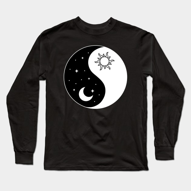 Sun and Moon Yin and Yang Long Sleeve T-Shirt by themadesigns